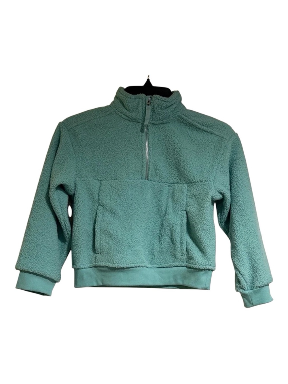 Cat & Jack Mint Green Sherpa Half-Zip Pullover Sweater